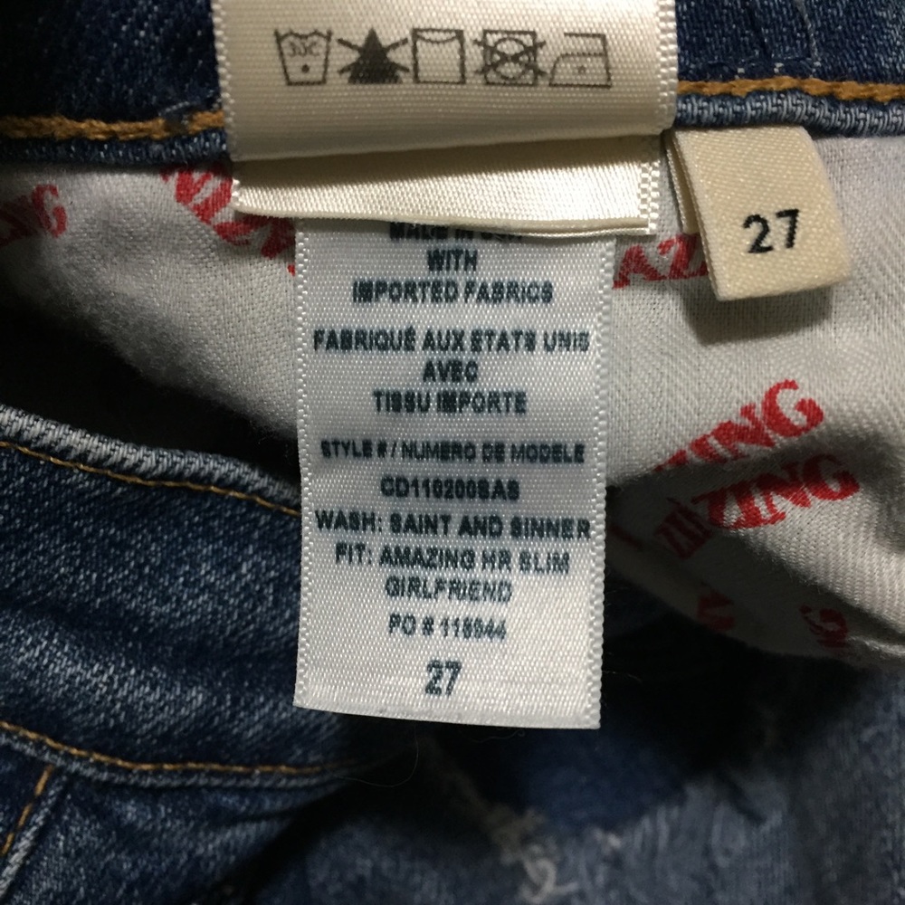 Alice + Olivia Blue High Rise Jeans with Colorful Embroidery - Picture 10 of 11